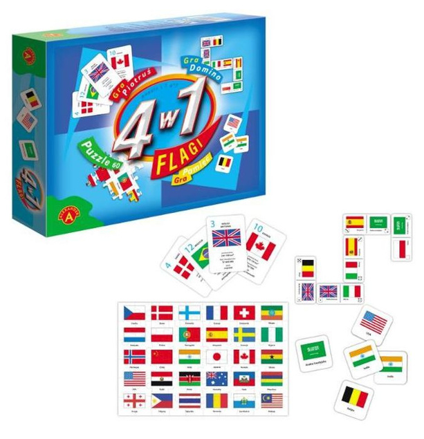 Zestaw Gier, 4 w 1 Flagi