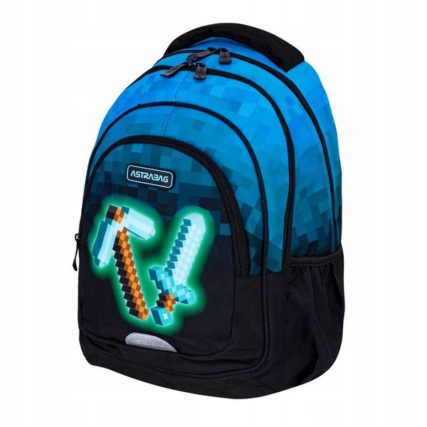 AstraBag AB300 Gra Blue Pixel plecak szkolny 27L zdjęcie główne