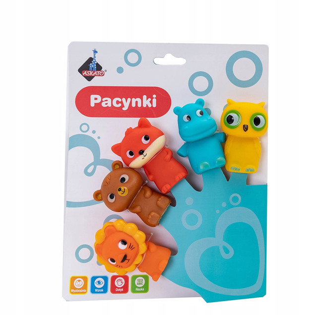 Askato Pacynki na Palce Zwierzęta Farmerskie 5szt. Edukacyjne