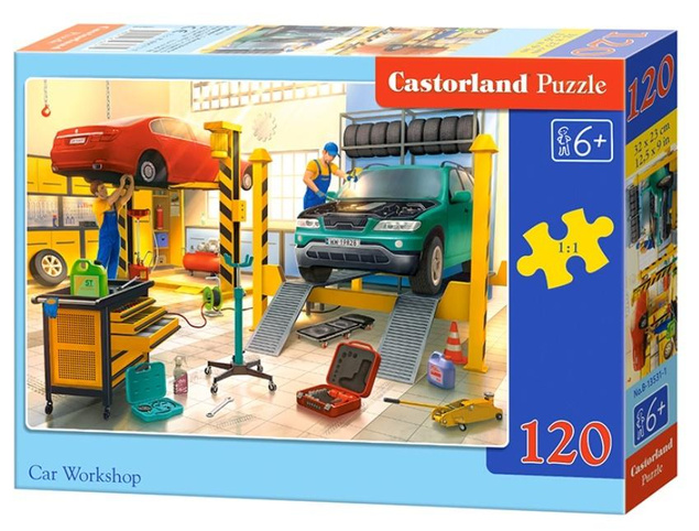 Puzzle 120 Układanka Pojazdy AUTO WARSZTAT Serwis Samochody 6+ Castorland