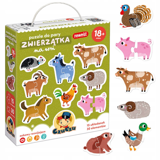 Puzzle Do Pary Zwierzątka na Wsi - CzuCzu