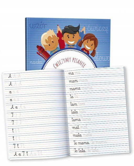 PAKIET Nauka Pisania Kaligrafia Grafomotoryka Szlaczki + Długopis Usuwalny