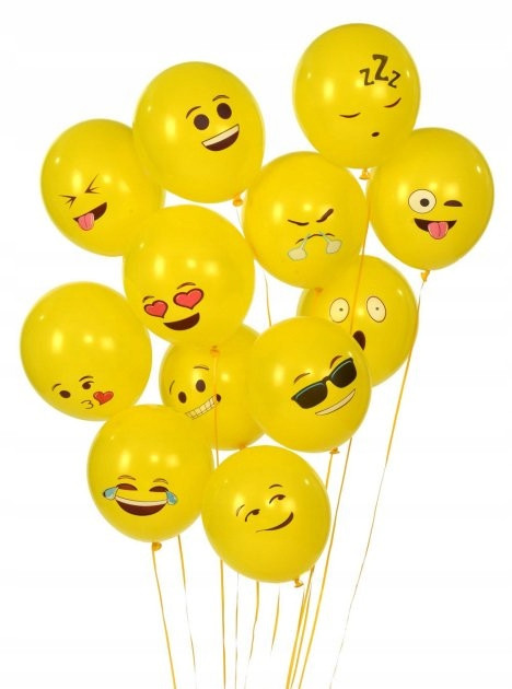 Balony EMOTKI Emoty Party Urodziny Przyjęcie 12 Sztuk Fiorello