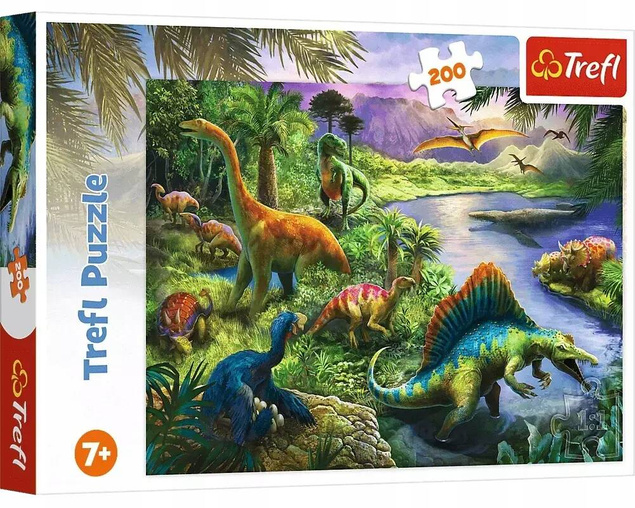 Puzzle 200 Układanka DINOZAURY Zwierzęta Dżungla Las Obraz 7+ Trefl