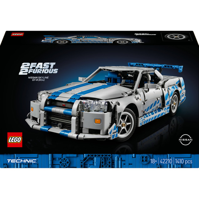 LEGO Technic 42210 Nissan Skyline GT-R (R34) "2 Szybcy i Wściekli" – Model Samochodu dla Dorosłych
