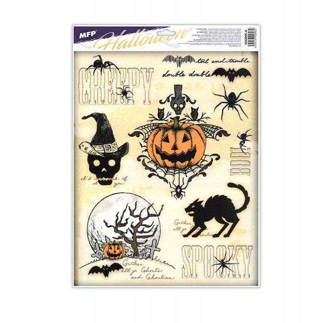 NAKLEJKA FOLIA NA OKNO SZYBĘ HALLOWEEN 30X42CM HA004 MFP