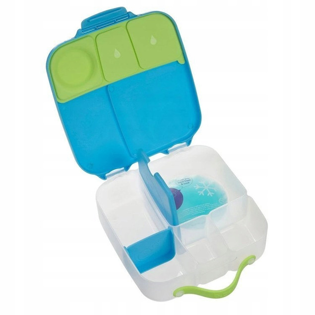 Lunchbox, śniadaniówka do szkoły, pracy, przegródki, wkład chłodzący, 2l, Ocean Breeze, b.box