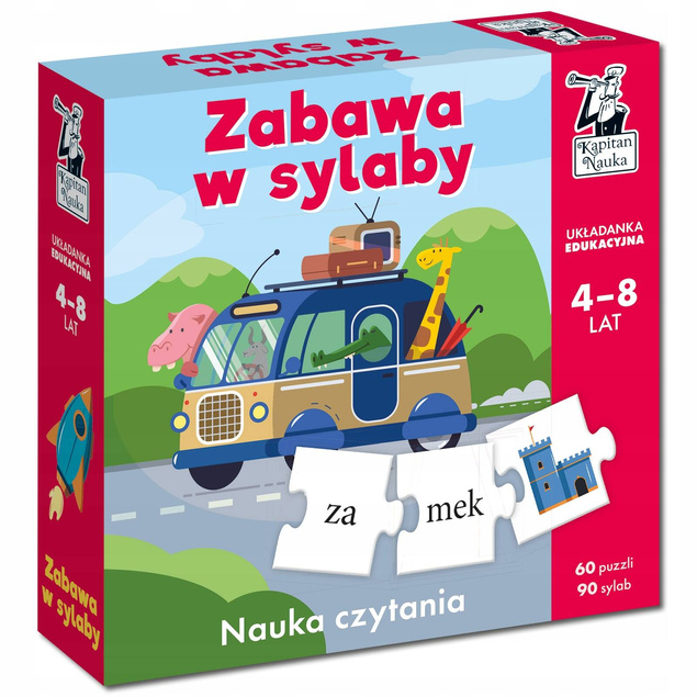 Zabawa W Sylaby Układanka Edukacyjna Puzzle Nauka Czytania 4+ Kapitan Nauka