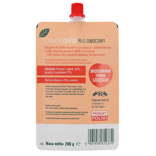 OWOLOVO Mix Musów TUBKA dla Dzieci Dorosłych 40x200g MEGA ZESTAW 10 Smaków