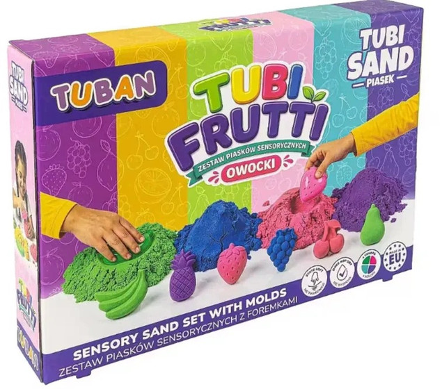 Piasek sensoryczny. Zestaw Tubi frutti