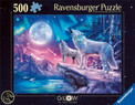 Puzzle Ravensburger 500 el. świecące - Wilk w zorzy polarnej