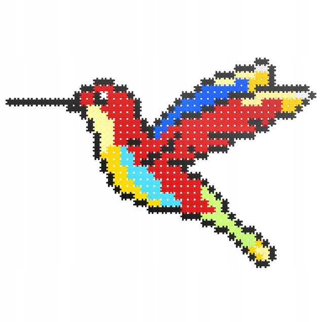 KLOCKI KONSTRUKCYJNE MELI MINIS BIRDS 2W1 Puzzle Mozaika 500 el. PAPUGA PTAK