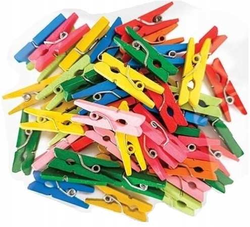 KOLOROWE MINI SPINACZE DO DEKORACJI, PRAC PLASTYCZNYCH 50 szt. INTERDRUK