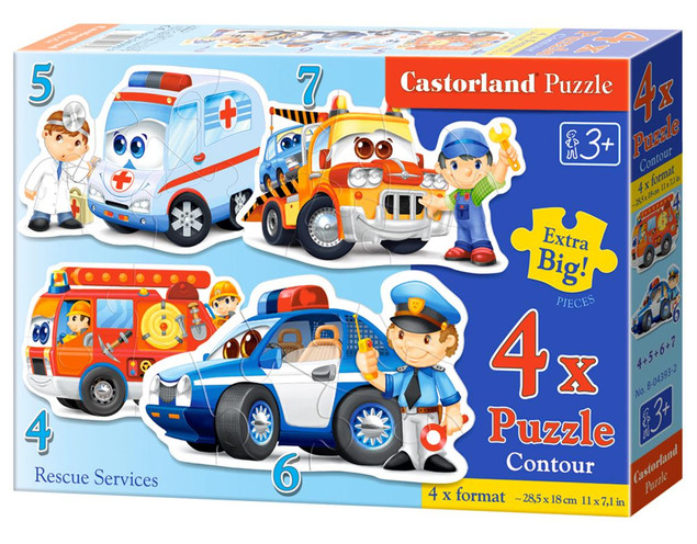 Puzzle 2D Castorland Służba ratownicza 22 el. 4w1
