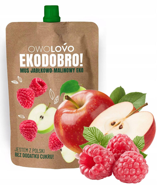 Mus owocowy jabłkowo-malinowy Eko dla dzieci OwoLovo 200g