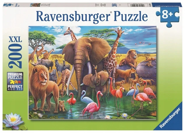 Obrazek ukończonych puzzli z dzikimi zwierzętami
