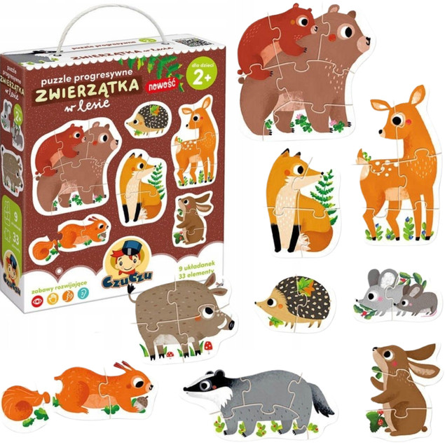 Puzzle Progresywne Zwierzątka w Lesie CzuCzu