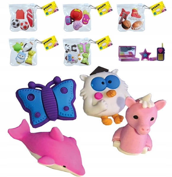 Gumki do Mazania ToysInn Puzzle Zwierzaki Wielokolorowe 4 szt.