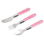 Canpol babies metalowy zestaw sztućców dla dzieci różowy