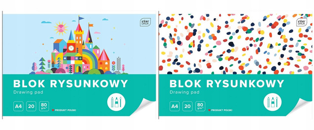 Blok Rysunkowy BIAŁY Dla Dzieci Szkoła Plastyka A4/20k 80g Interdruk x2