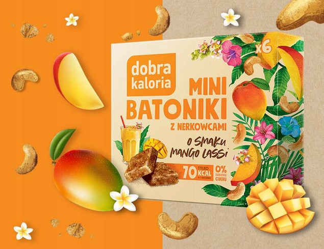 Zdrowe Mini Batoniki Mango Lassi Bez Cukru Magnez Potas 6szt. Dobra Kaloria