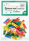 KOLOROWE MINI SPINACZE DO DEKORACJI, PRAC PLASTYCZNYCH 50 szt. INTERDRUK