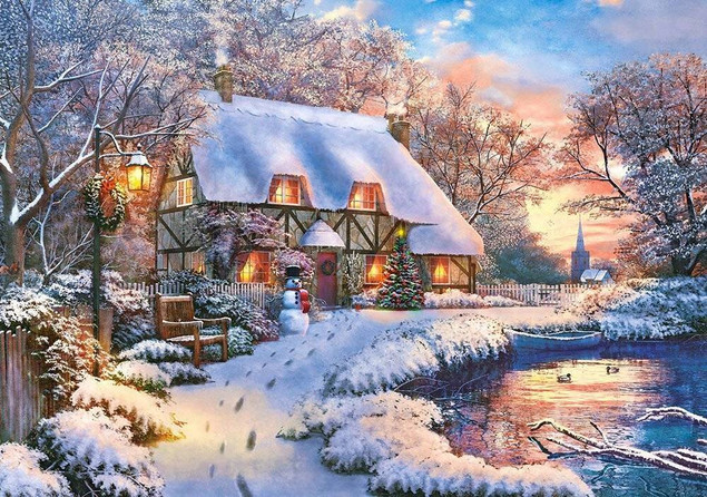 Puzzle 500 Winter Cottage - Castorland