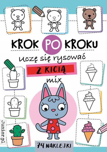 Uczę Się Rysować Z Kicią NAUKA RYSOWANIA Mix Naklejki BooksAndFun