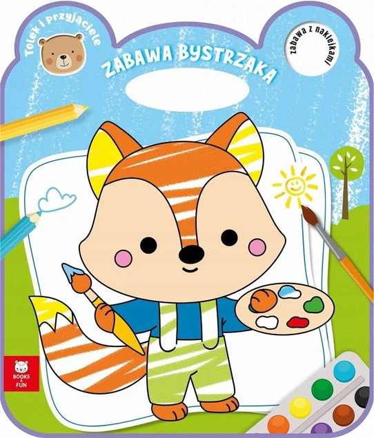 Zabawa bystrzaka Lisek – kolorowanka z naklejkami