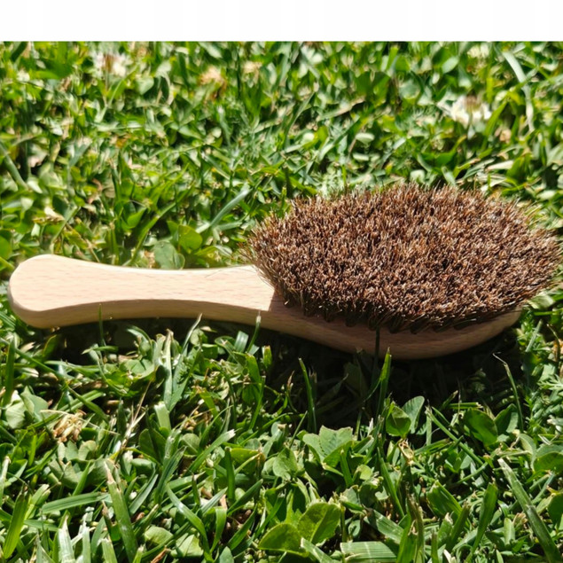 Szczotka szczoteczka dla niemowląt drewniana włosie konina Bocioland