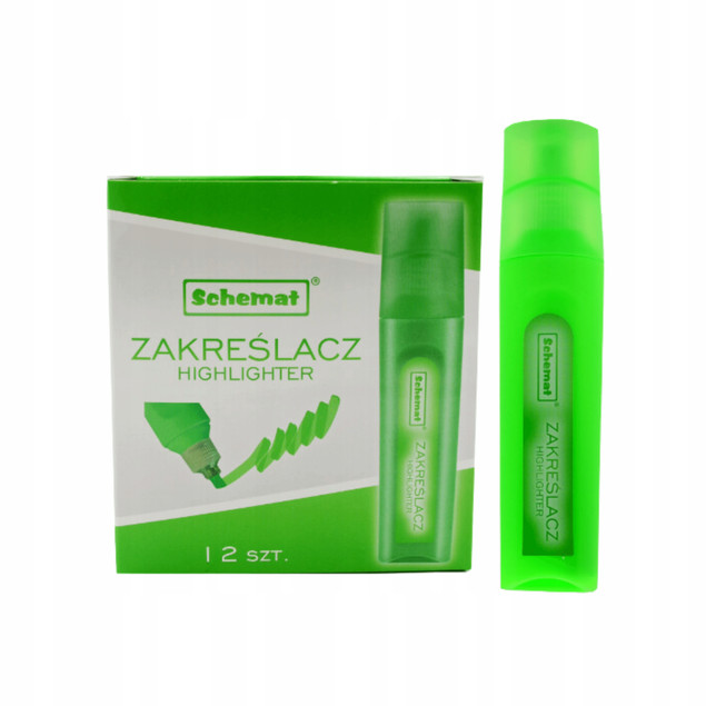 Zakreślacz zielony Schemat 12 szt.