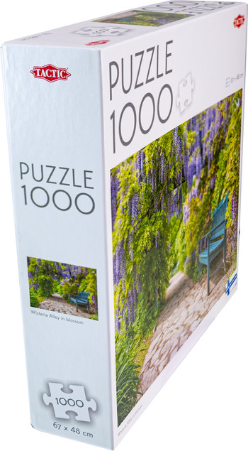 Puzzle Tactic 1000 elementów: Kwitnąca Aleja Wisterii (Wisteria Alley in blossom)