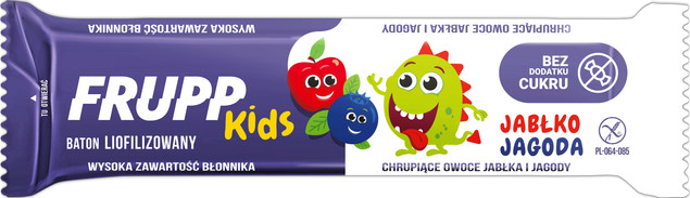 Baton jabłkowo-jagodowy bez cukru Frupp 9g