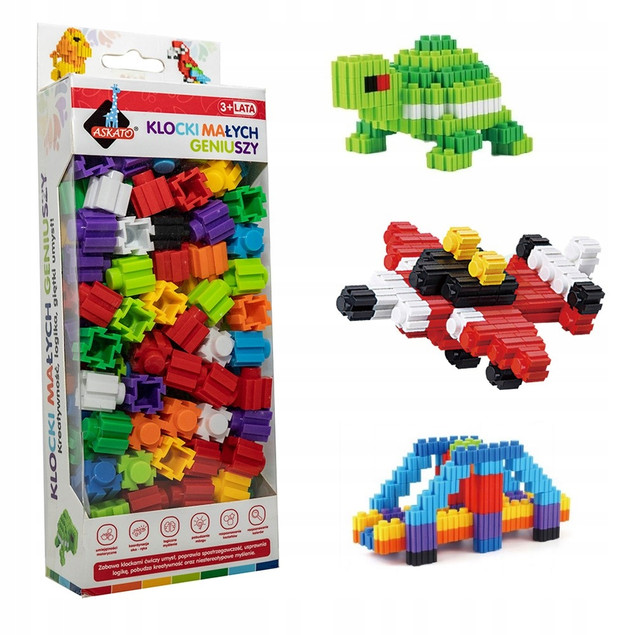 Klocki Konstrukcyjne Askato 160 el. Plastikowe 3+ | Kreatywna Zabawa