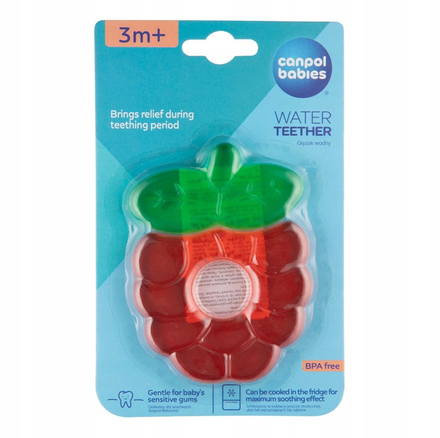 CANPOL BABIES Gryzak Wodny Dla Niemowląt Dzieci MALINA 3+ 2/812