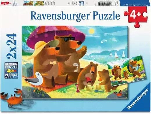 Puzzle dla dzieci 2D: Misie na wakacjach 2x24el Ravensburger