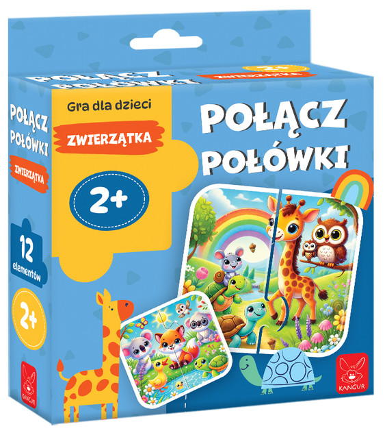 Puzzle Kangur Połącz Połówki Zwierzątka