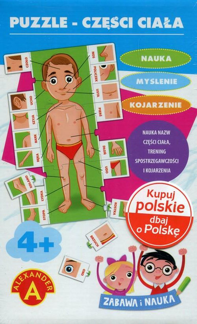 Puzzle Części ciała, Zabawa i nauka