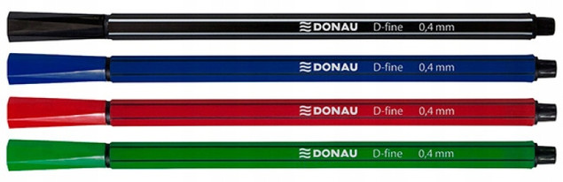 Cienkopis kreślarski Donau D-Fine 0.4mm 4 sztuki, kolory mix