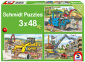 Puzzle Schmidt Spiele Pojazdy Budowlane 3x48 el. dla Dzieci 3+ z Plakatem
