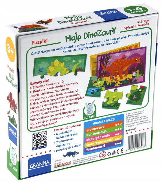 Moje Dinozaury Puzelki GRANNA 00396