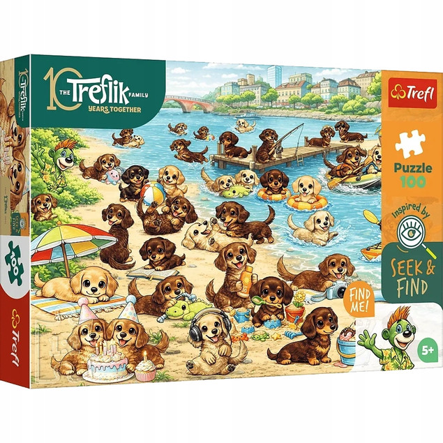 Trefl Puzzle Rodzina Treflików Seek & Find 100 el. Jamniki i Trefliki
