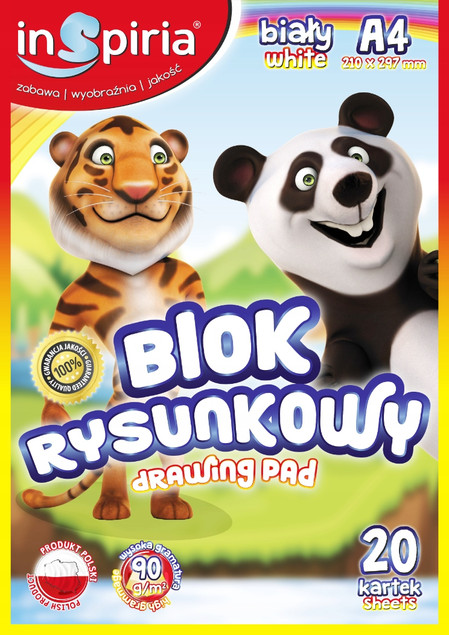Blok Rysunkowy A4 Inspira 90g/m² 20 Kartek Biały