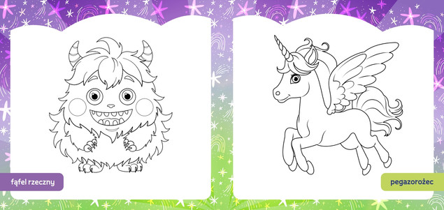 Kolorowanka z tatuażami fluo Magiczne stworki