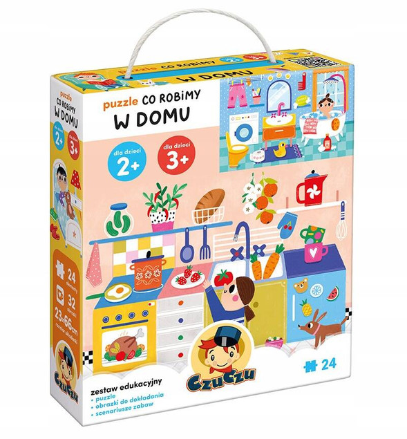 Puzzle 2w1 CzuCzu: Co Robimy w Domu i Cyferki Pociąg
