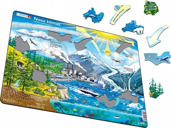 Puzzle Larsen Edukacyjne Nasz Klimat i Efekt Cieplarniany 69 elementów