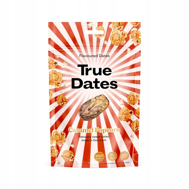 Daktyle True Dates karmelowy popcorn całe owoce 100 g