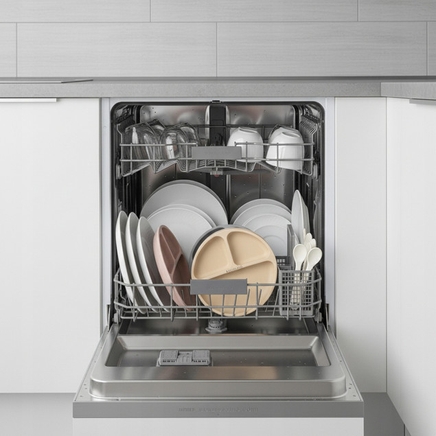 BOCIOLAND Talerzyk silikonowy z podziałką i przyssawkami RÓŻOWY MISECZKA