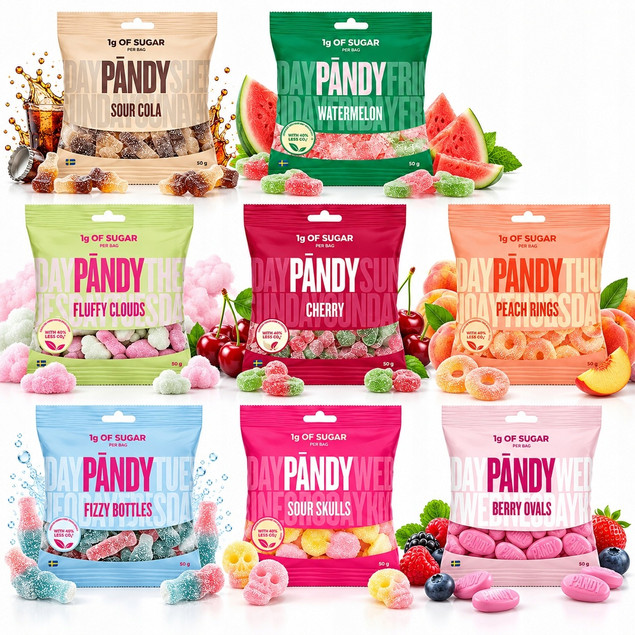 Pandy Żelki MIX 8 Smaków Bez Cukru Błonni Fit KETO