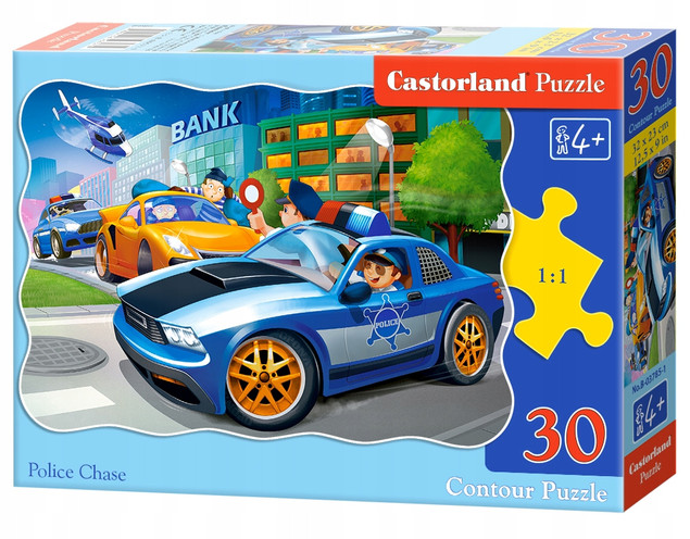 Puzzle 30 el. Układanka Dla Dzieci. Pościg Policja Castorland